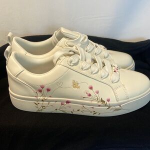 Aldo White Sneakers with Pink Floral Design.
purchased in London.